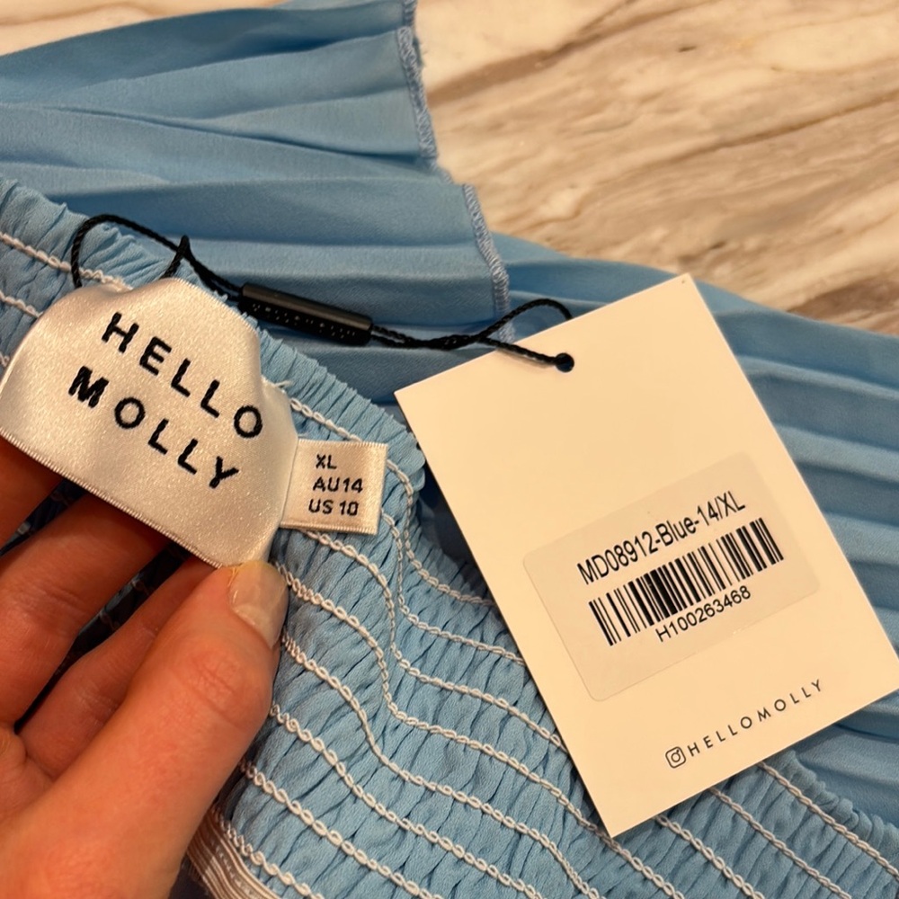 Hello Molly Light Blue Pleated Dress - Picture 10 of 12